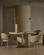 Круглый стол Nealy из лакированного МДФ в отделке экрю, Ø 150 см