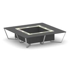 Steel Meet Стол переговорный квадратный KM-PR.B.SP-16K Антрацит/Ваниль Глянец/Металл Серый 3200*3200