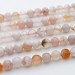 Бусины Халцедон &quot;Сакура&quot;, диаметр 5,9-6,1 мм, цена за 30-31 шт (1/2 нити)