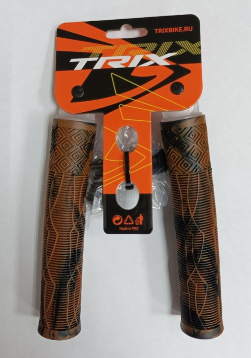 Грипсы TRIX, для BMX, резиновые, 166мм, противоскользящие, двухцветная комбинация, черно-коричневый