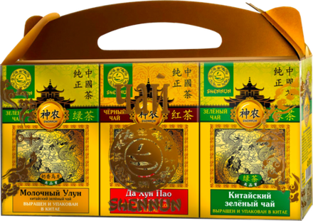 Чай Shennun Набор Молочный улун, Да Хун Пао, Зеленый 250 г