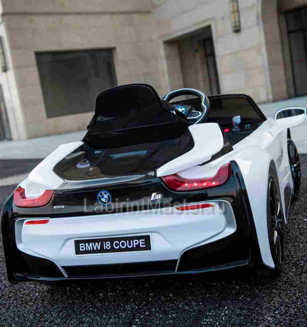 Детский электромобиль "BMW i8" 6V, белый