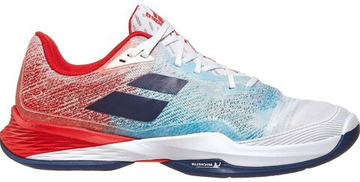 Мужские теннисные кроссовки Babolat Jet Mach 3 All Court Men- white/estate blue