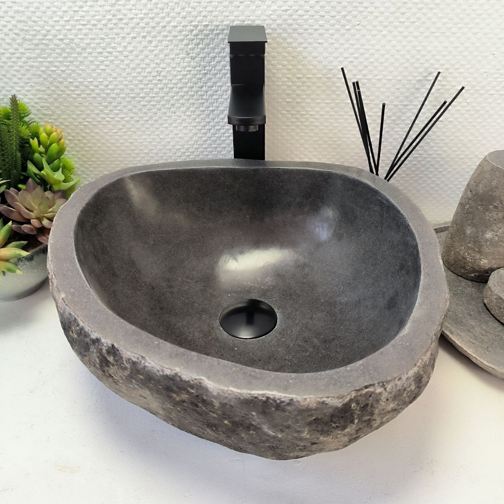 Раковина из речного камня RS-64111 (40*38*15) 0122