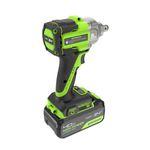 Гайковерт ударный акк. Greenworks IW5500, 24V, б/щет, 1/2'', 500Нм, 3 режима, 1х4Ач,ЗУ,кор (3805007CUB)