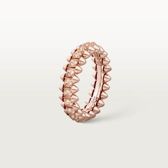 Кольцо Clash de Cartier ring, small model, paved in rose gold