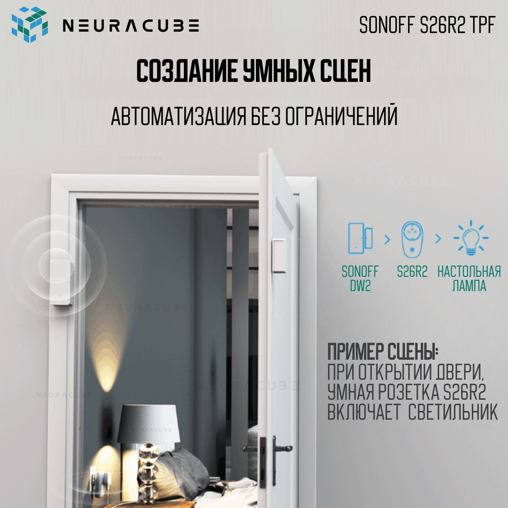 Умная WiFi розетка Sonoff S26R2, 16А/4000Вт (Работает с Алисой)