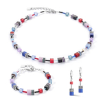Серьги Red-blue-lilac Coeur de Lion