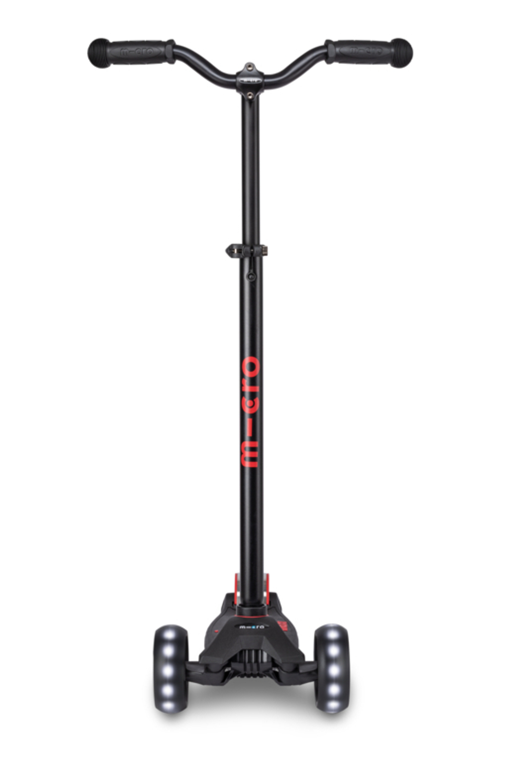Самокат Maxi Micro Deluxe Pro LED черно-красный