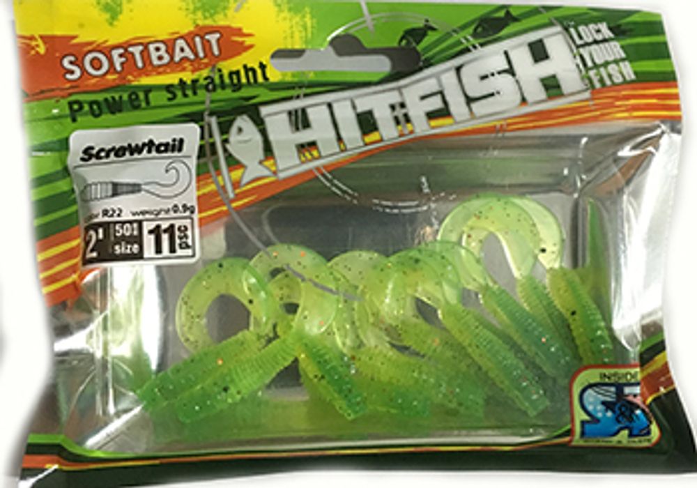 Твистер HITFISH Screwtail 3" цв R38