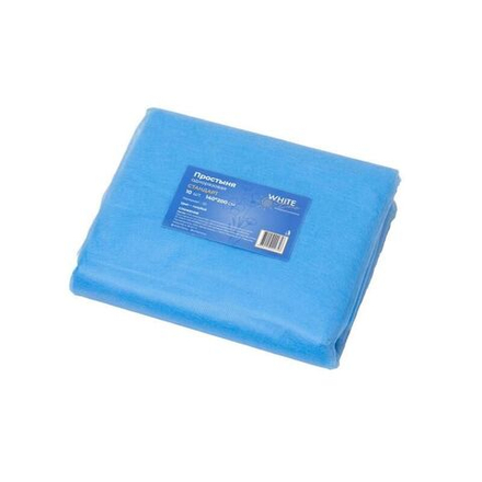 Простыня 140*200 спанбонд 15 стандарт голубой (пач.10шт) White Line
