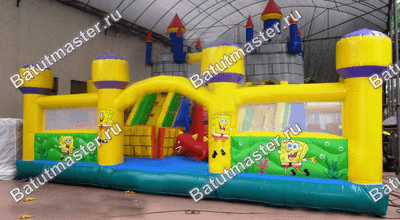 Большой надувной батут "Средневековье" 20*20*5 м