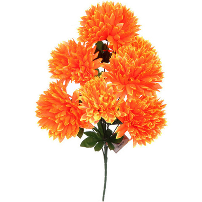Цветы искусственные 50см «Хризантемы» 7 цветков оранжевые