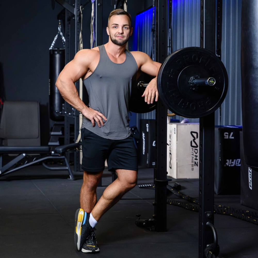 Гриф для штанги олимпийский для пауэрлифтинга 2200 мм (до 680 кг, замки-пружины) D50 мм PROFI-FIT