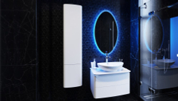 Тумба подвесная VELVEX Luna 60 белая с раковиной VELVEX Гамма 56