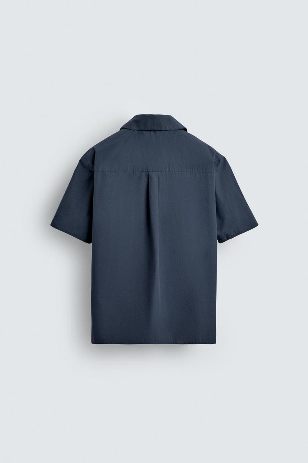 ZARA РУБАШКА СВОБОДНОГО КРОЯ ИЗ ПОПЛИНА, СИНИЙ