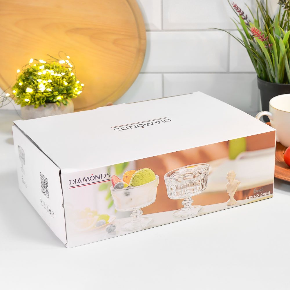 Набор креманок 6шт 250мл, h9см, d10см, DM025