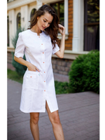 Халат медицинский Х-102ак1/2 клеон проф, белого цвета