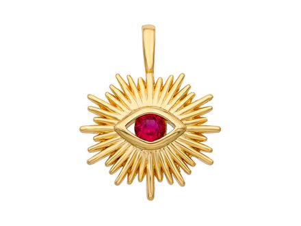 Подвеска "Глаз" 22,5мм, с рубиновым кристаллом
