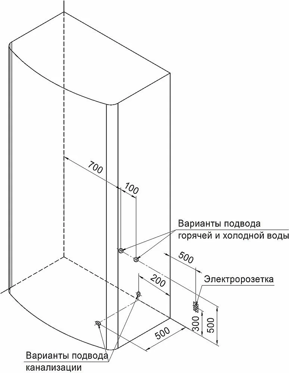 Душевая кабина Радомир Диана 108х118 стекло матовое/профиль черный