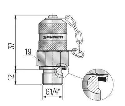 Точка контроля давления BSP 1/4" - M16x2 для подключения к гидросистеме