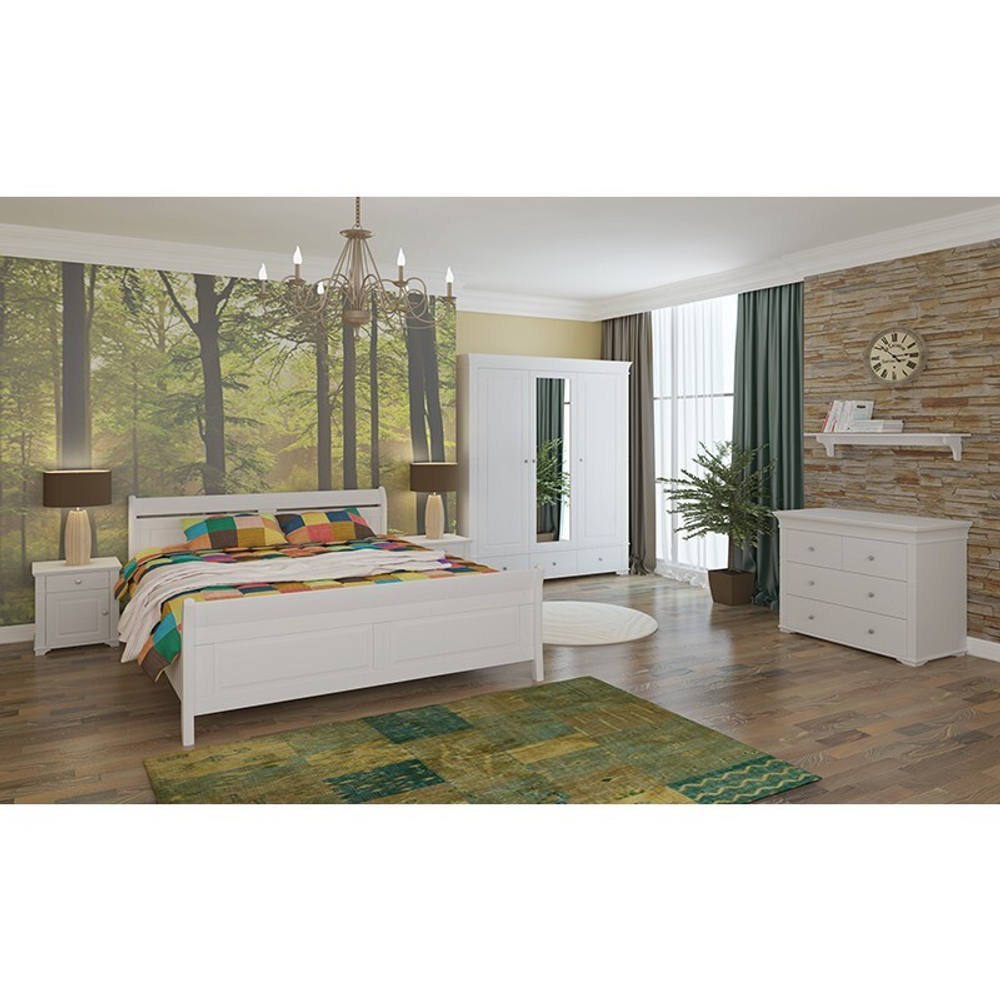 Шкаф 3х дверный с зеркалом «Бейли» белый воск