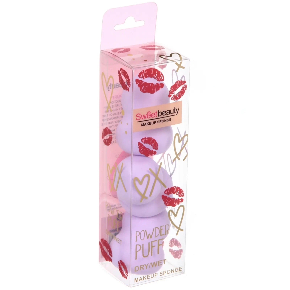 Спонжи для макияжа 3шт «FRIDA», цвет фиолетовый