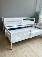 Кровать подростковая двухуровневая "Матрешка-Мини" 170*80/160*80 см белый 2 борта (СЧ)