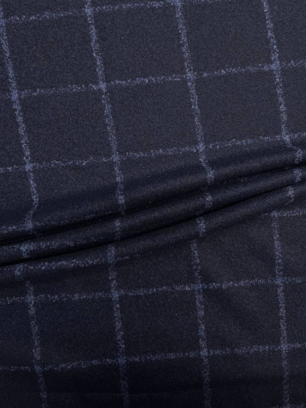 Кашемир с шелком костюмно-плательный Drago темно-синий в клетку