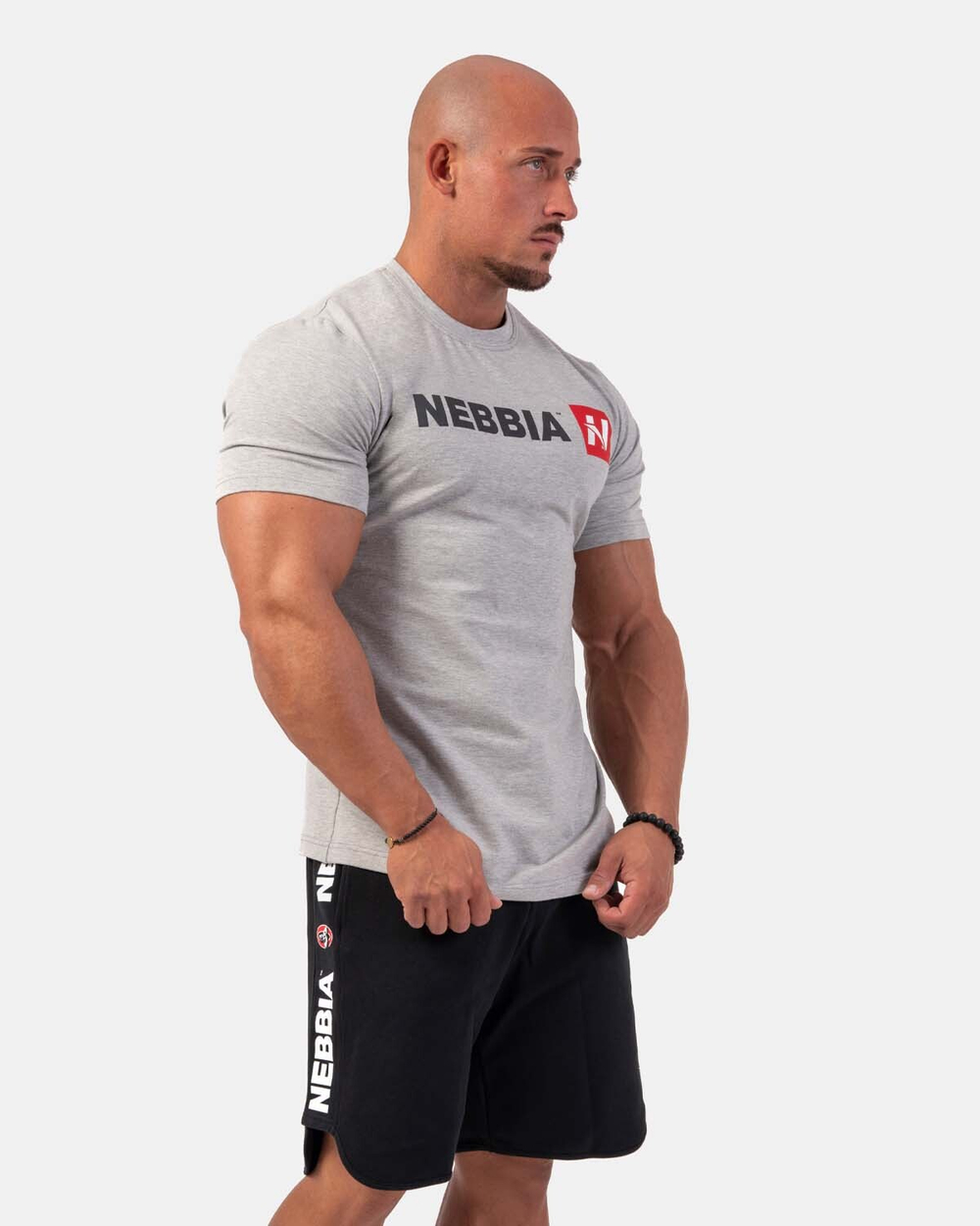 Мужская футболка NEBBIA Red "N" T-shirt 292 Light grey