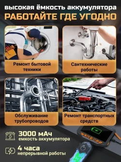 Эндоскоп автомобильный поворотный, c экраном