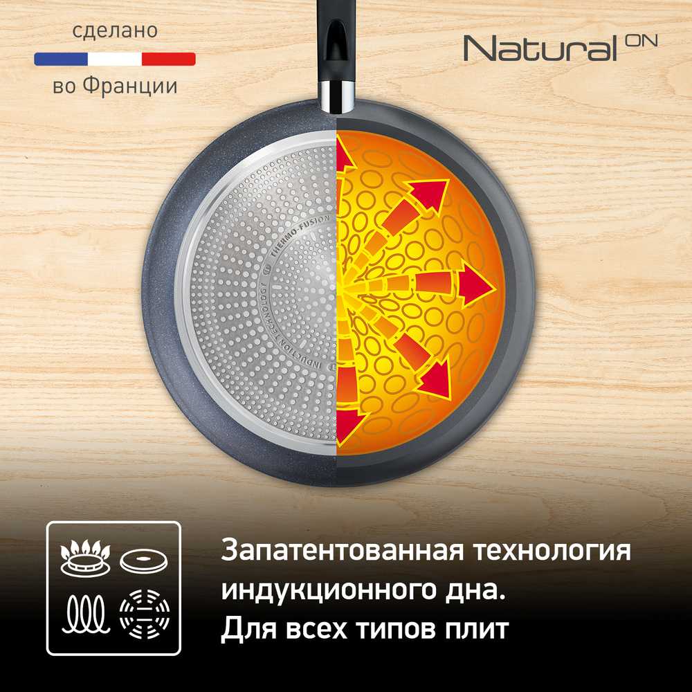 Сковорода для блинов Tefal Natural ON 25 cм G2803802