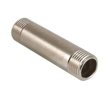 Бочонок Valtec 1/2" х 80 мм НР с наружной резьбой латунный никелированный VTr.652.N.0408