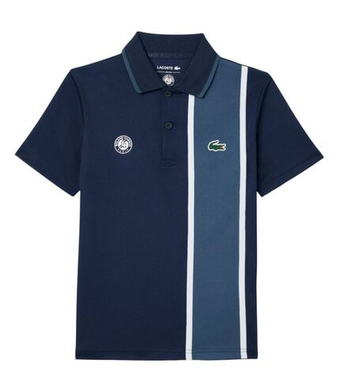 Футболка для мальчика теннисная Lacoste Kid's Roland-Garros Мяч Kids Edition Shirt - navy blue/blue