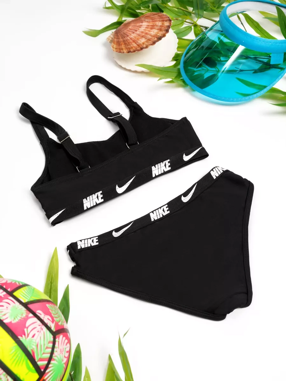 купальник раздельный спортивный топ и плаки для плавания