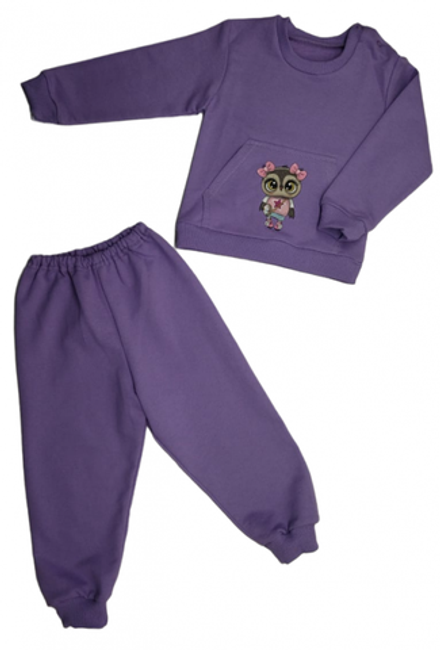 Спортивный костюм 0366/16 т. сирень, наклейка, хл