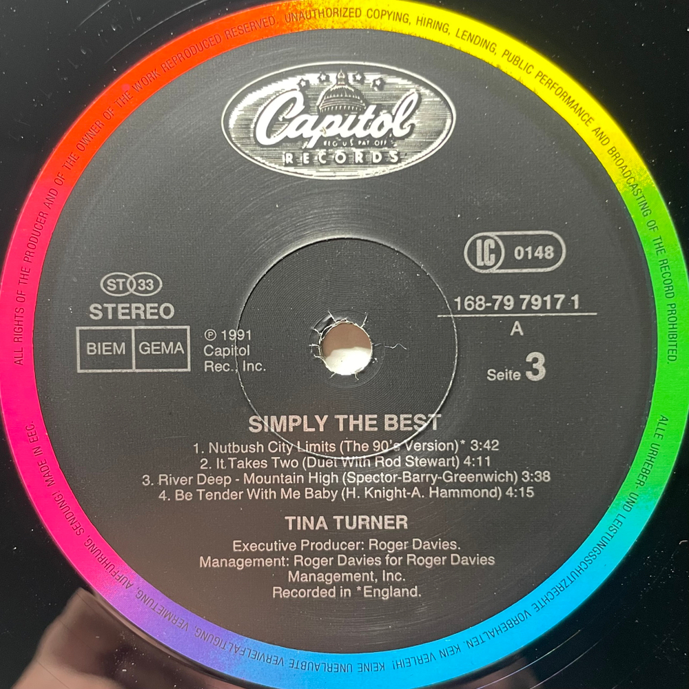 Tina Turner ‎– Simply The Best 2LP (Европа 1991г.)