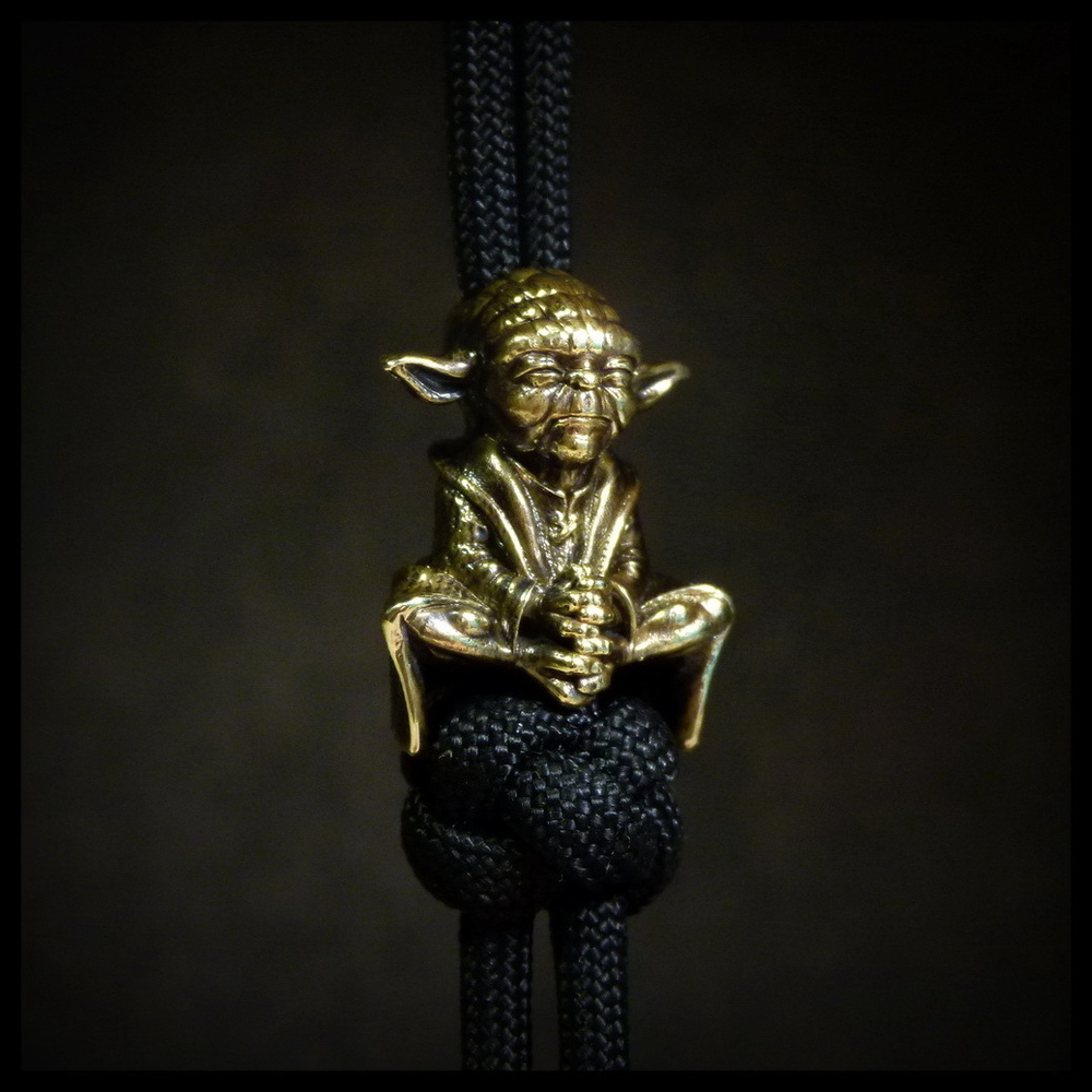 Бусина "Мастер Йода" для темляков или браслетов латунь