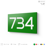 Номер на дверь 734, табличка на дверь для офиса, квартиры, кабинета, аудитории, склада, зеленая 120х70 мм, Айдентика Технолоджи