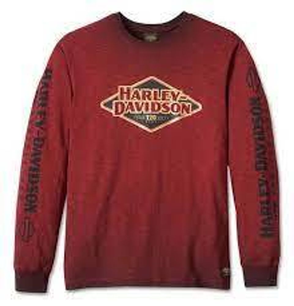 Мужской лонгслив Harley-Davidson® 120th Anniversary красный
