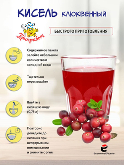 Кисель быстрого приготовления Приправыч Клюква 110 гр. 1 шт.