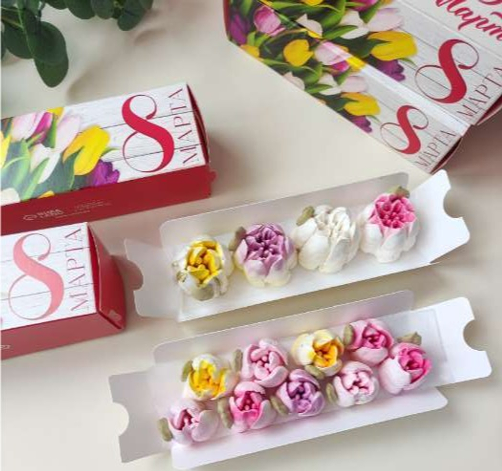 Коробка для макаронс «8 марта», 5.5×18×5.5 см