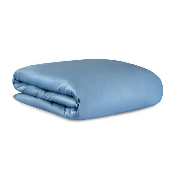 Комплект постельного белья из премиального сатина джинсово-синего цвета из коллекции essential, 200х