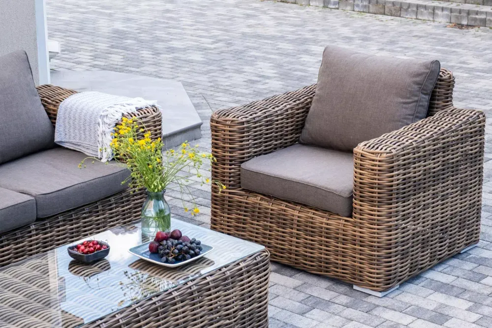 "Палермо" лаунж-зона из искусственного ротанга, цвет соломенный