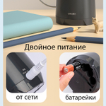 Точилка DELI "VA5" электрическая, с контейнером, черная