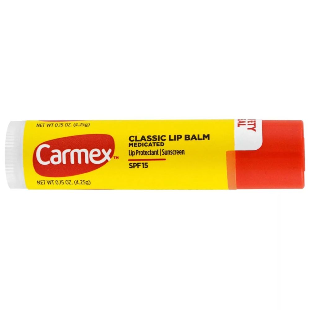 Carmex, Классический бальзам для губ, фактор защиты от солнца 15 с лечебным действием, (4,25 г) США