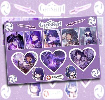 Стикерлист "Геншин Импакт - Сердечки" - Баал (Сёгун Райден)