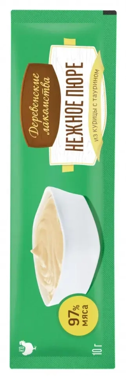 Деревенские лакомства для кошек нежное пюре из курицы - 40 г
