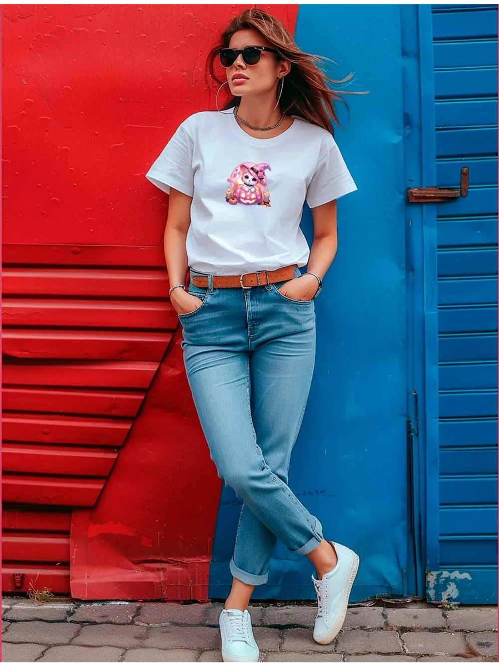 Футболка Y2K кошка тыква. Хэллоуин