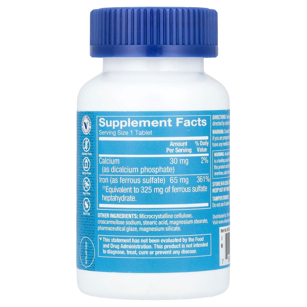 The Vitamin Shoppe, железо, 65 мг, 100 таблеток